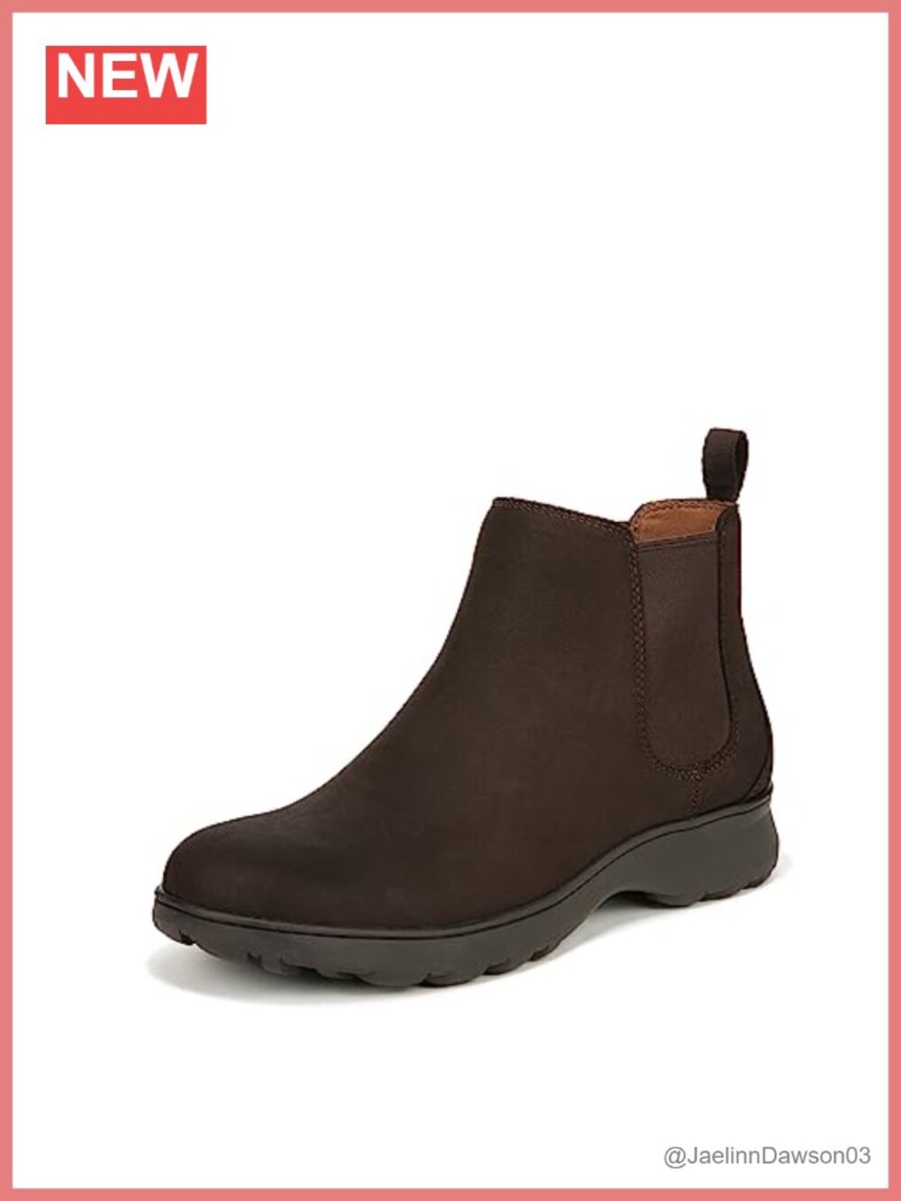 Vionic Redwod Evergreen Water Resistant Leather Ankle Boot Slip On Arch Support